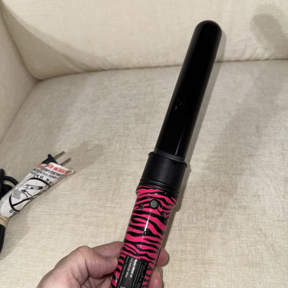 NuMe Titan Curling Pink Zebra Wand HB026-3P Working Tested